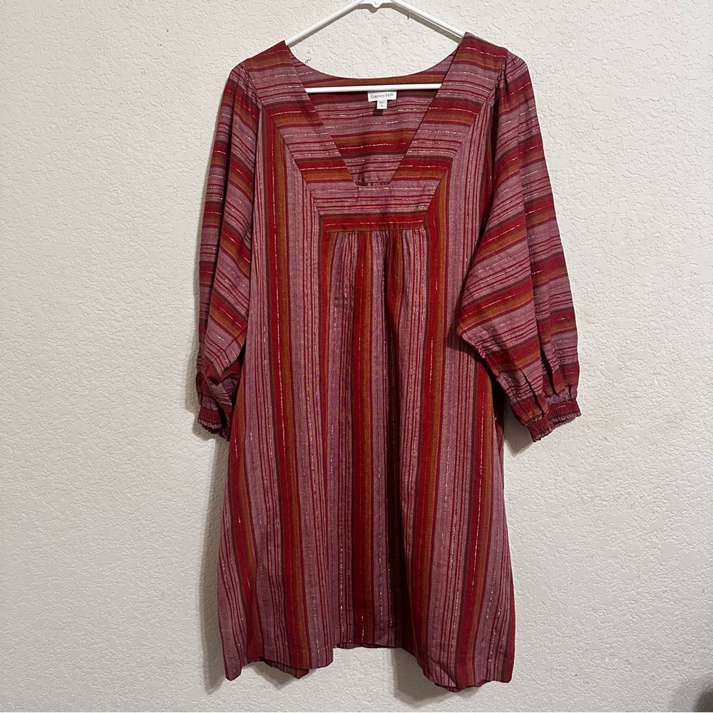 Garnet Hill Red Striped Dress